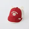 Gorra de Béisbol de Verano Delgada con Dibujo de Oso de Dibujos Animados para Niños y Niñas, Gorra con Visera de Malla para Protección Solar, para Bebés y Niños