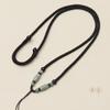 Collar de esmeralda con cuentas de color verde aceite, colgante de ágata de jade Yu Pei Hetian, cordón ajustable para el cuello tejido a mano.
