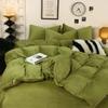 Categoria A Outono e Inverno Espessado Quente Leite Veludo Lençol de Cama Conjunto de Quatro Peças Estilo Simples Cor Sólida Mistura Capa de Edredom Conjunto de Quatro Peças