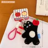 Pingente Chaveiro Gato e Peixe Colorido Sino 3D Ornamento Presente Fofo para Melhores Amigos e Casais Pingente de Bolsa