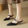 Mules de Punta Fina para Mujer con Tacón Delgado para Uso en Exteriores, Nuevo Estilo Verano 2023, Sandalias Versátiles de Tacón Alto