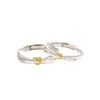 Anillo de Pareja Nuevo Nudo Anillo Abierto Personalizado de Moda Regalo de San Valentín Anillo de Oro de Moda Amor