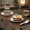 Conjunto de Quatro Peças de Louça de Melamina Estilo Chinês, Especialmente Projetado para Quartos Privados de Hotel, com Textura de Porcelana Falsa, Fácil de Limpar e Durável