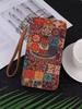 Bolso Clutch Multifuncional Bohemio Transfronterizo con Múltiples Ranuras para Tarjetas Billetera con Grano de Madera Bolso Literario para Damas Bolso para Tarjetas Bolso Pequeño de PU