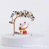 Árbol de la fortuna de cristal de colores naturales base de ágata árbol de cristal manualidades para el hogar adornos para la oficina