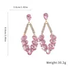 Nuevos pendientes de plata con aguja europea y americana con diamantes, pendientes de borla con forma de gota de agua ovalada, exquisitos y lujosos con un toque de alta gama, pendientes de nicho