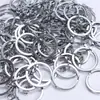 Argola de chaveiro anel abertura plana com corrente DIY ferragens chaveiro Mais corrente acessórios metal galvanoplastia cor dourada níquel