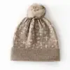 Chapéu de Caxemira Estilo Coreano para Mulheres no Outono e Inverno Chapéu de Tricô Quente Espessado Cor Estrela Combinando Chapéu Baotou Chapéu de Lã com PomPom