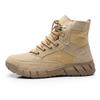 Sapatos de caminhada de cano alto para homens e mulheres, couro genuíno, à prova d'água, antiderrapante, calçados para atividades ao ar livre, sapatos leves e respiráveis para viagem, calçados para caminhadas no deserto