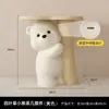 Mesa de centro pequeña creativa para sala de estar con adorno de oso violento de pie, bandeja de mesa de noche móvil para dormitorio, regalo de inauguración de casa