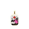 Colgante de Carta de Tarot Estilo Europeo y Americano Accesorios para Pendientes DIY Colgante de Acero de Titanio Aceite de Esmalte Gota Venta al por Mayor