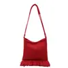 Bolso Grande de Color Sólido con Borlas 2025 Nuevo Bolso de Otoño para Mujer Bolso de Hombro Cruzado Popular Retro para Uso Diario