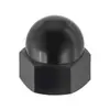Tuerca de tapa de Nylon Pa66 Negra, Tuerca de tapa hexagonal externa esférica de cabeza redonda de plástico blanco, Tapa de tornillo antideslizante M3