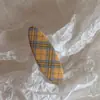 Pinza para el pelo de tela a cuadros amarilla retro coreana para Otoño e Invierno, Pinza lateral estilo academia, Pasador para flequillo, Venta al por mayor