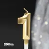 Vela para bolo de festa de aniversário, série Casa da Ópera, retro, Dourada Prateada, vela digital 0-9