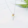 Venta Caliente Transfronteriza Nuevo Estilo Elegante Europeo y Americano Collar Colgante Cruzado de Girasol Cadena para Clavícula de Mariposa Voladora