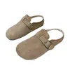 Pantuflas tipo Birkenstock de suela gruesa, forradas de felpa, de punta cerrada para mujer, aptas para usar en exteriores, nueva colección otoño/invierno 2026, pantuflas peludas sin cordones, pantuflas de algodón para mujer