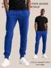 Pantalones deportivos ajustados para hombre transfronterizos, cómodos pantalones largos atléticos de punto, disponibles en tallas grandes y múltiples colores, listos para venta al por mayor y personalización de marca privada