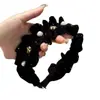 Elegante diadema de perlas para mujer, corona alta, versátil para salir, accesorio para el cabello elegante, tocado de alta gama