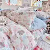 Conjunto de cama de gaze dupla camada Classe A quatro peças algodão puro todo algodão 2026 novo capa de edredom simples lençol conjunto de três peças para dormitório estudantil 4