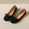 Zapatos de mujer talla grande 35-44 43 nuevos zapatos con lazo mujer 42 estilo coreano punta cuadrada boca baja planos zapatos de tela de guisante 41