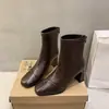 Botines de Tacón Alto con Punta Cuadrada para Mujer 2026 Otoño/Invierno Nuevos Retro Meilade Adelgazantes Botas para Mujer Tacón Grueso Cremallera Trasera Botas Martin