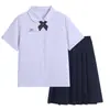 Uniformes Escolares Tailandeses Camisas de Uniforme JK Femininas Estilo Tailandês Manga Curta Manga Longa Uniformes de Turma para Alunos do Ensino Fundamental e Médio Emblemas Bordados