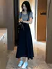 Vestido para Mujer 2026 Verano Nuevo Elegante y Moderno de Longitud Media Juvenil con Tirantes Elegante Conjunto de Dos Piezas