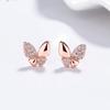 Brincos de Borboleta em Prata de Lei 925 para Mulheres, Brincos com Fecho de Rosca, Brincos da Moda Ins Doces e Frescos Estilo Floresta, Acessórios Nicho