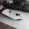 Mesa de centro irregular estilo italiano con placa de roca, moderna, sencilla, famosa en Internet, para apartamentos pequeños, sala de estar, hogar, mesa ligera, de lujo, creativa y de forma especial.