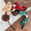 Faixa de cabelo de urso de pelúcia de Natal, acessório para cabelo, vestido de Natal, acessórios para fotos, faixa de cabeça de pelúcia, presente, grampo de cabelo