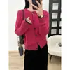 Outono Feminino Malha Fina Cor Lisa Cardigan Jaqueta Feminino 2025 Novo Estilo Único e Bonito Início do Outono