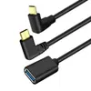 Cabo de Dados e Carregamento Tipo-C para USB 3.0 Tipo L banhado a ouro Porta C Ângulo de 90 Graus Tipo C Cabo de Dados para HD
