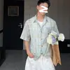 Camisa a cuadros de manga corta de moda estilo americano para hombres y mujeres, fresca de verano, retro, cleanfit, holgada, casual