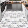 Tapete de cozinha antiderrapante à prova de óleo, limpe e não lave, piso totalmente pavimentado, couro, costura de PVC, resistente ao desgaste, tapete especial
