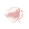 Bolsa de armazenamento para máscara de dormir de seda sintética, bolsa de tecido, bolsa com cordão de seda sintética acetinada, armazenamento de cosméticos estilo simples
