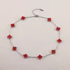 Acero de Titanio Cadena para Clavícula de 10 Pétalos Collar de Trébol de Cuatro Hojas de 10 Pétalos Horno 18K Colorfast Lujo Ligero Nicho Exclusivo Transfronterizo Suministro