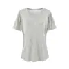 Atacado de Roupas Femininas Transfronteiriças Estilo Europeu e Americano Cor Sólida Manga Curta Camiseta Feminina Verão Novo Solto Versátil Casual Top