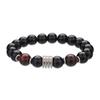 Explosões Feito à Mão Pedra Vulcânica Natural Pedra Floco de Neve Contas Pulseira Masculina Retrô 10/8mm Contas Elásticas Pulseira de Casal