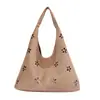 2026 Nova Bolsa Tote Fashion Estilo Coreano Elegante Retro Vazada de Ombro Único Bolsa de Mão Simples Casual Outono
