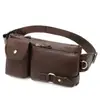 Bolsa de cintura para teléfono móvil europea y americana de Amazon, bolsa cruzada deportiva de cuero para el pecho, bolsa retro de cuero de primera capa para hombre, bolsa para obra, venta al por mayor