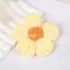 Flor de Crochê Criativa em Blocos de Cor Flor Pom Pom Acessórios de Flor de Crochê Doces Presilhas de Cabelo e Acessórios de Cabelo Fofos em Estilo Coreano