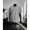 Camiseta de Verano Nueva Estilo Hong Kong para Hombre Cuello en V Tendencia Versión Coreana Estilo Callejero Japonés Europeo y Americano Talla Grande Versión Holgada Venta al por Mayor Transfronteriza