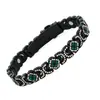 Pulsera magnética de moda europea y americana, superventas transfronteriza, lujo ligero, trébol de la suerte, aleación con incrustaciones de diamante, pulsera de joyería magnética de una sola fila para mujer