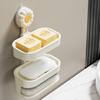 Colgante de pared Ventosa sin clavos Jabonera multicapa Baño Inodoro Sin perforaciones Jabonera doméstica con esponja Jabonera