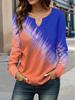 2025 Primavera y Otoño Nuevo Transfronterizo Amazon Wish Ropa Europea y Americana Impresión Digital Moda Cuello en V Camiseta Tops de Mujer
