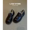 Zapatos Mocasín de Terciopelo Lan Gui Plus para Mujer 2026 Otoño/Invierno Nuevos Zapatos Individuales Estilo Británico Suela Gruesa Slip-ons Zapatos Pequeños de Cuero para Mujer