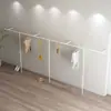 Estante de Exhibición para Tienda de Ropa Simple Estante de Exhibición para Ropa de Mujer Estilo Crema Perchero de Pared de un Solo Poste Estante Negro Mate