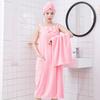 Conjunto de Falda de Baño de Cuatro Piezas al por Mayor, Gorro Secador de Cabello Espeso Absorbente de Agua, Toalla de Baño, Turbante Lindo, Falda de Baño Estilo Coreano para Mujer