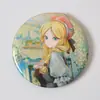 Insignias Personalizadas de Hojalata Impresión de Mascotas Plata Brillante Arena Fina Doble Destello Insignias Periféricas Personalizadas de Anime